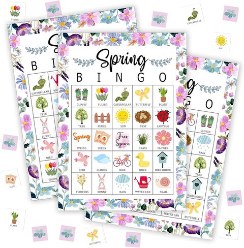 ألعاب بنغو الربيع للبالغين، مجموعة ألعاب بنغو عيد ميلاد الزهور البرية الربيعية، بطاقات بنغو الأزهار الميدانية، هدايا البنغو للتخييم للتنزه سيرًا على الأقدام لأصدقاء العائلة، ديكور ومستلزمات حفلات الشاي تحت عنوان الربيع -21 in Kuwait