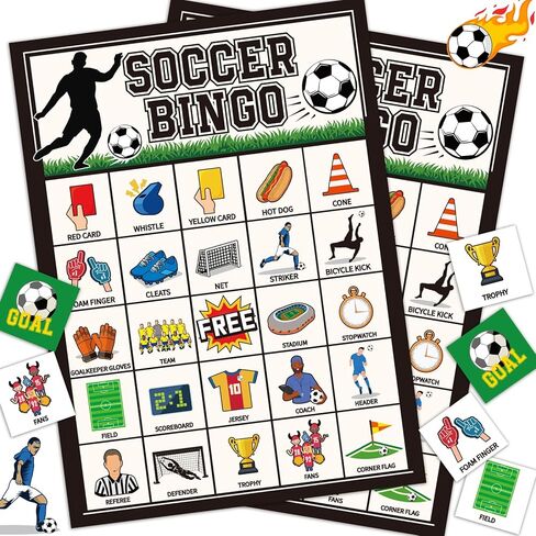 لعبة كرة القدم بينجو للأطفال 24 لاعبًا، لعبة بطاقة حفلة كرة القدم للمجموعات الكبيرة، مجموعة بينجو، لعبة بطاقة الطاولة، لعبة الفصل الدراسي العائلية، ألعاب الأنشطة الليلية in Kuwait