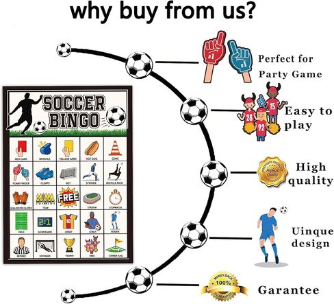 لعبة كرة القدم بينجو للأطفال 24 لاعبًا، لعبة بطاقة حفلة كرة القدم للمجموعات الكبيرة، مجموعة بينجو، لعبة بطاقة الطاولة، لعبة الفصل الدراسي العائلية، ألعاب الأنشطة الليلية in Kuwait