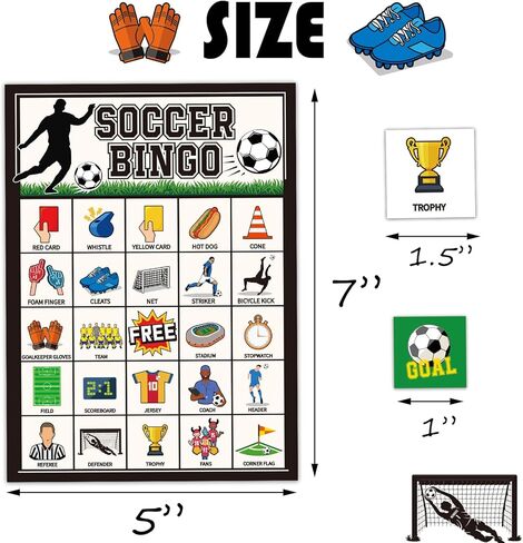 لعبة كرة القدم بينجو للأطفال 24 لاعبًا، لعبة بطاقة حفلة كرة القدم للمجموعات الكبيرة، مجموعة بينجو، لعبة بطاقة الطاولة، لعبة الفصل الدراسي العائلية، ألعاب الأنشطة الليلية in Kuwait