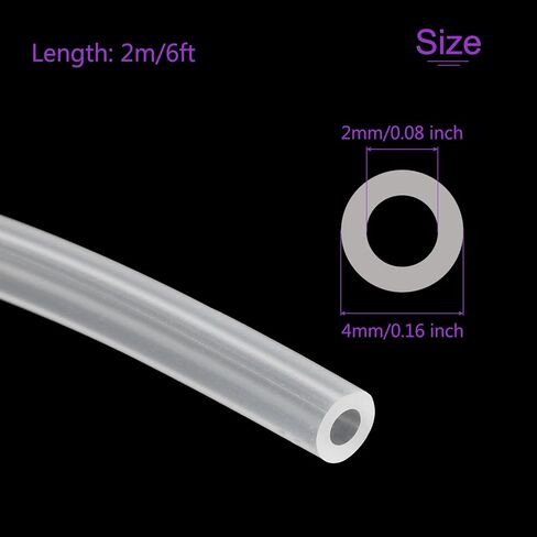 DMiotech Silicone Tubing Clear Plastic Tube, 2mm ID x 4mm OD 8ft(2m) Silicone Tube Flexible Hose in Saudi Arabia