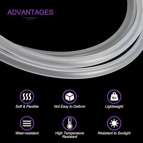 DMiotech Silicone Tubing Clear Plastic Tube, 2mm ID x 4mm OD 8ft(2m) Silicone Tube Flexible Hose in Saudi Arabia