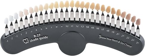 دليل ظلال تبييض الأسنان ثلاثي الأبعاد R-27 الاحترافي مع مرآة، مخطط ظلال تبييض الأسنان الكلاسيكي 27 لونًا in Kuwait