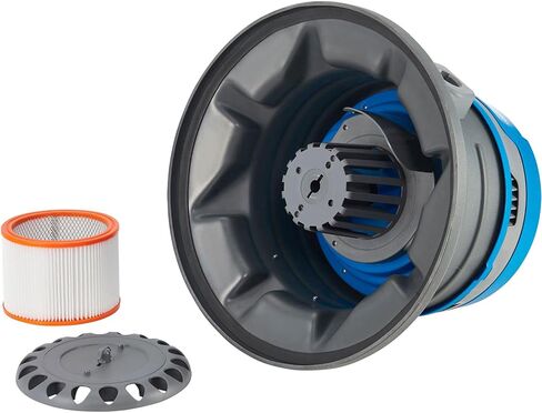 Global Industrial Drum Top Wet/Dry HEPA Vacuum, 55 Gallon Capacity, 120 Volts, Plastic Construction, Blue, 60" Water Lift, 50'L GFCI Power Cord, 5 Piece Kit in Saudi Arabia