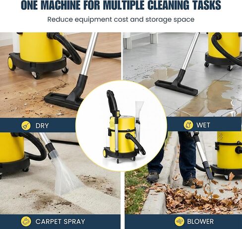 SM20 Commercial Wet Dry Vacuum Cleaner, 5-Gallon Multi-Function Carpet Cleaning Vacuum with Spray Extraction & Blower, HEPA Filter, 1200W 120V for Offices, Auto Detailing in Kuwait