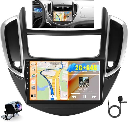 Hikity for Chevrolet Chevy Trax 2014 2015 2016 Android Car Stereo Radio with Wireless Carplay Android Auto ، 2+64g 9 inch touchscreen Radio WiFi GPS Mavigation Bluetooth FM RDS EQ Mirror Link in Kuwait