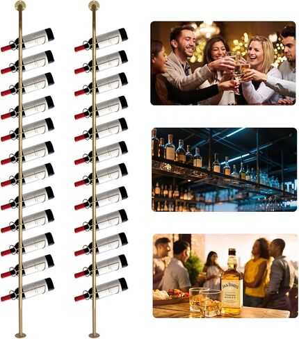 10 Pack Freestanding Floor Metal Rack Holds 120 Bottles Display Storage Shelves for Kitchen Pantry Dining Room Bar in Kuwait