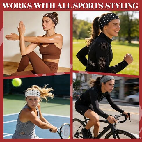 8 Pack Wide Headbands for Women, Elastic Soft Fabric Hair Bands Hair Warp for Daily Workout Yoga Running, Non Slip 8 Colors in Saudi Arabia