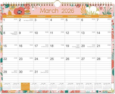 2025 Wall Calendar - Wall Calendar 2025, Jan. 2025 to Jun. 2026, 14.8" x 11.4" Monthly Wall Calendar with Julian Date, Calendar 2025 with Thick Paper in Kuwait