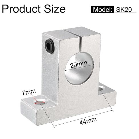 uxcell 2pcs SK20 Aluminum Linear Rod Rail Shaft Support for 20mm Diameter Shaft, Linear Motion Rail Guides Mounting Bracket for CNC Machine, 3D Printer, Automation Equipment, Silver Tone in Kuwait