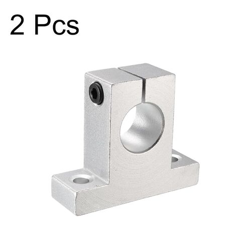 uxcell 2pcs SK20 Aluminum Linear Rod Rail Shaft Support for 20mm Diameter Shaft, Linear Motion Rail Guides Mounting Bracket for CNC Machine, 3D Printer, Automation Equipment, Silver Tone in Kuwait