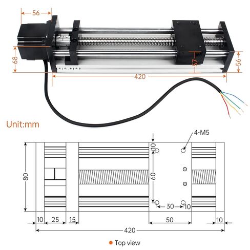 CNC Linear Stage Actuator, Double Optical Axis Linear Slide Rail 1605 Ball Screw CNC Linear Motion Rail Guide with Nema23 Stepper Motor for CNC Router Machine (300mm / 11.81") in Saudi Arabia