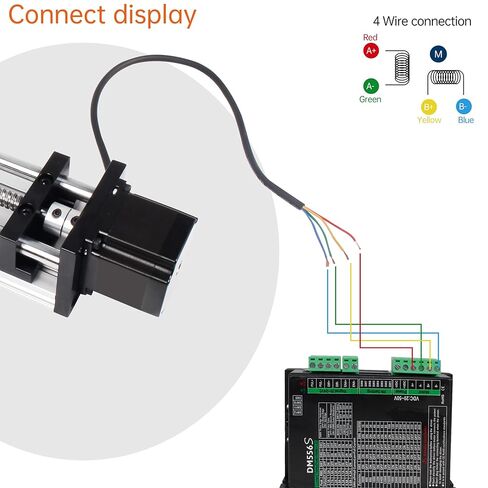 CNC Linear Stage Actuator, Double Optical Axis Linear Slide Rail 1605 Ball Screw CNC Linear Motion Rail Guide with Nema23 Stepper Motor for CNC Router Machine (300mm / 11.81") in Saudi Arabia