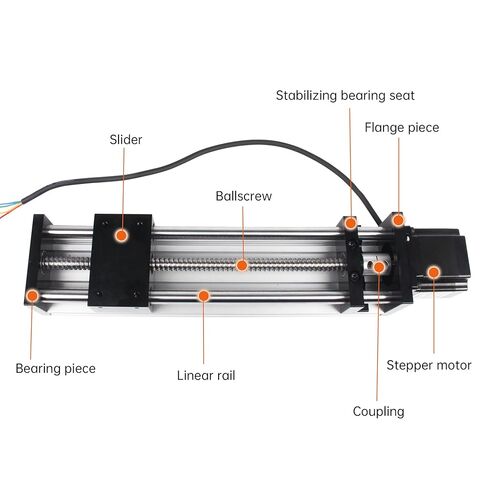 CNC Linear Stage Actuator, Double Optical Axis Linear Slide Rail 1605 Ball Screw CNC Linear Motion Rail Guide with Nema23 Stepper Motor for CNC Router Machine (300mm / 11.81") in Saudi Arabia