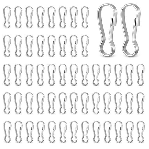 100 Pcs Mini Metal Spring Hooks 0.59Inches Flag Pole Clip Snap Hooks Tiny Stainless Steel Lanyards Snap Clip Hook Hanging Clips Keyring Accessory Ideal for Jewelry Ring Craft Purse Curtains ID Card in Saudi Arabia
