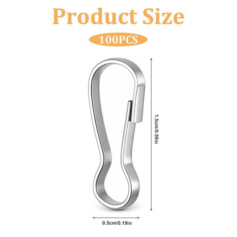 100 Pcs Mini Metal Spring Hooks 0.59Inches Flag Pole Clip Snap Hooks Tiny Stainless Steel Lanyards Snap Clip Hook Hanging Clips Keyring Accessory Ideal for Jewelry Ring Craft Purse Curtains ID Card in Saudi Arabia