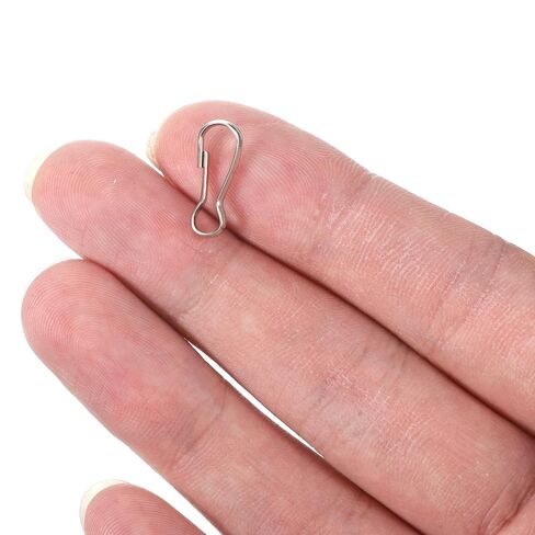 100 Pcs Mini Metal Spring Hooks 0.59Inches Flag Pole Clip Snap Hooks Tiny Stainless Steel Lanyards Snap Clip Hook Hanging Clips Keyring Accessory Ideal for Jewelry Ring Craft Purse Curtains ID Card in Saudi Arabia