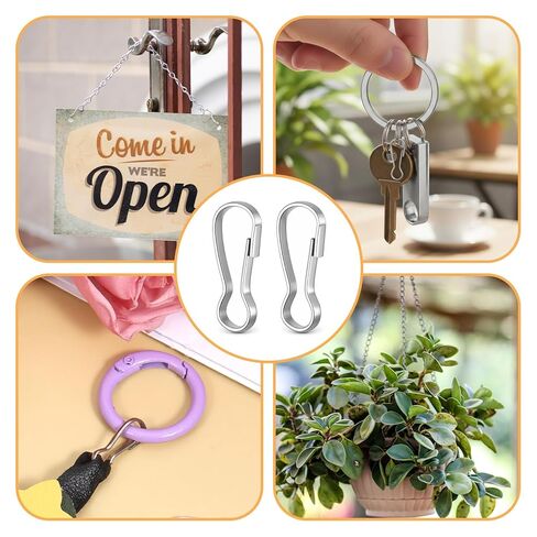 100 Pcs Mini Metal Spring Hooks 0.59Inches Flag Pole Clip Snap Hooks Tiny Stainless Steel Lanyards Snap Clip Hook Hanging Clips Keyring Accessory Ideal for Jewelry Ring Craft Purse Curtains ID Card in Saudi Arabia