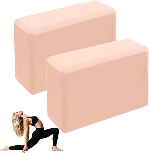 Leikefitness Yoga Blocks 2 Pack,Lightweight-High Density Eva Foam Soft Non-Slip for Yoga, Pilates, Meditation 9"×6"×3" in Kuwait