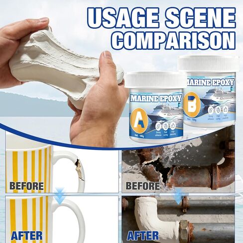 200g Epoxy Putty, White Putty Stick Fix Leaks Strong Adhesion Durability Waterproof for Repairing Leaks Cracks Filling Holes Sculpting Epoxy Sculpting Clay Metal Ceramics Plastics Wood Tiles in Kuwait