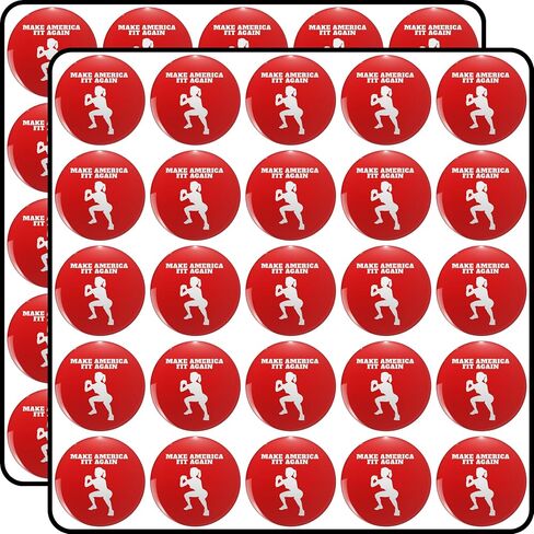 Make America Fit Again Fitness Gym Workout Gear Essential 50 Pack Scrapbook Sticker - 1 Inch Small Decals for Planners, Journals, Laptops & Envelope Seals in Saudi Arabia