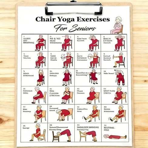 4 قطع من مخططات تمارين اليوجا على الكراسي، ملصقات تمارين اليوجا على الكراسي، مخططات تمرينات الجلوس لكبار السن والمبتدئين، مخططات تمرينات الجلوس اللطيفة للتنقل والتوازن والمرونة والتمدد واللياقة المنزلية in Kuwait