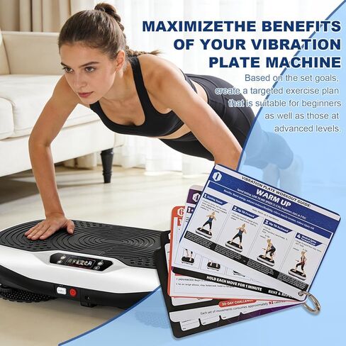 بطاقات مخطط التمرين بلوحة الاهتزاز، 5 بطاقات دليل مزدوجة الجوانب مع سجل تدريب لمدة 30 يومًا، مجموعة روتين اللياقة البدنية المحمولة للاستخدام المنزلي، ملحقات تتبع فقدان الوزن والتمارين الرياضية in Kuwait