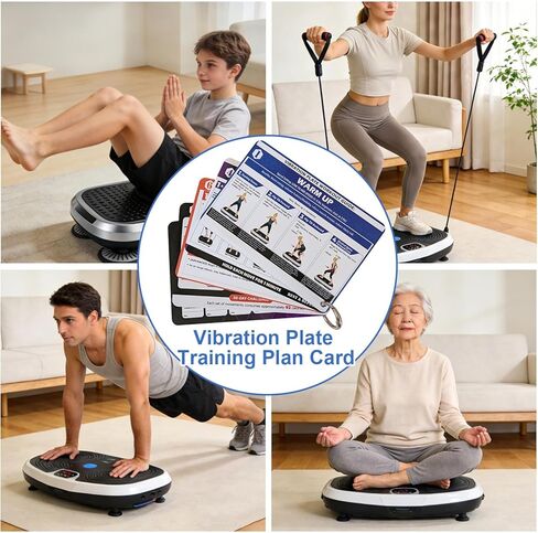 بطاقات مخطط التمرين بلوحة الاهتزاز، 5 بطاقات دليل مزدوجة الجوانب مع سجل تدريب لمدة 30 يومًا، مجموعة روتين اللياقة البدنية المحمولة للاستخدام المنزلي، ملحقات تتبع فقدان الوزن والتمارين الرياضية in Kuwait