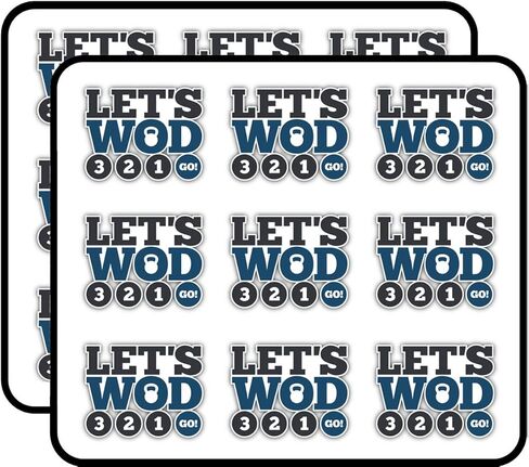 Let's WOD Fitness Sport Slogan Art Decor Planner Calendar Scrapbooking Crafting Stickers 2" Each 18 Pack in Saudi Arabia