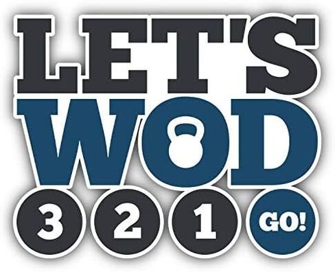 Let's WOD Fitness Sport Slogan Art Decor Planner Calendar Scrapbooking Crafting Stickers 2" Each 18 Pack in Saudi Arabia