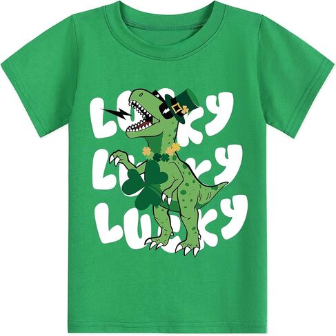 Toddler Boys Girls T-Shirt St. Patrick's Day Shirt Shamrock Kids Irish Clover Tie Tee Tops in Saudi Arabia