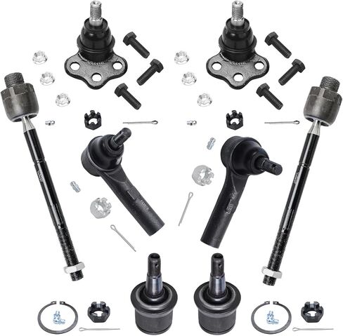 Detroit Axle - 4WD Front 8pc Ball Joints Tie Rods for 00-04 Dodge Dakota, 00-03 Durango, 4 Upper & Lower Ball Joints, 4 Inner & Outer Tie Rods Replacement 2000 2001 2002 2003 in Saudi Arabia