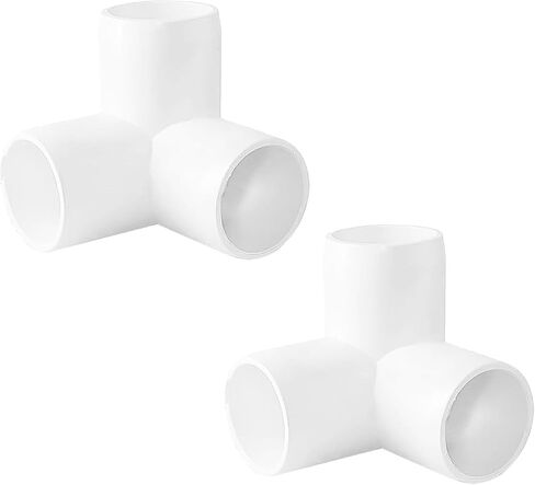 DZS ELEC 2PCS Three Way Elbow PVC Water Pipe Fittings 1 Inch For Pet Fences Balcony Vegetable Garden Support Frames Drip Irrigation Distribution Nodes Ventilation Pipe Turns White in Saudi Arabia