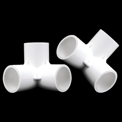DZS ELEC 2PCS Three Way Elbow PVC Water Pipe Fittings 1 Inch For Pet Fences Balcony Vegetable Garden Support Frames Drip Irrigation Distribution Nodes Ventilation Pipe Turns White in Saudi Arabia