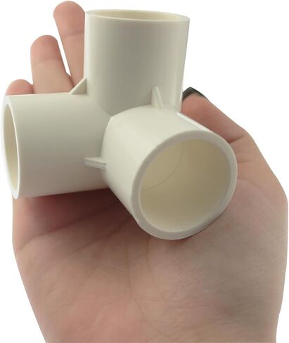 DZS ELEC 2PCS Three Way Elbow PVC Water Pipe Fittings 1 Inch For Pet Fences Balcony Vegetable Garden Support Frames Drip Irrigation Distribution Nodes Ventilation Pipe Turns White in Saudi Arabia