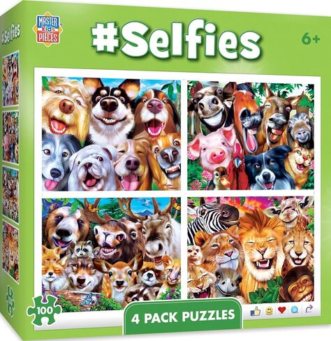 Mortpieces-Gigsaw Puzzle مجموعة للأطفال 6+ سنوات ، 4 عبوات من 100 قطعة ، لعبة تعليمية وممتع in Kuwait
