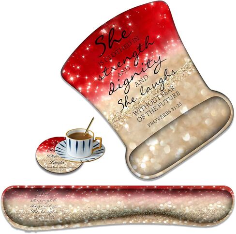 Ergonomically Upgraded Keyboard Wrist Rest and Comfortable Wrist Rest Gel Mouse Pad Set, Non-Slip Rubber Base and Cute Coaster, for Work, Game Home, Dream Catcher Milky Way Star Space in Kuwait