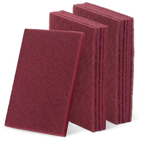 Maroon Scuff Pad 10 PCS 6" X 9" 320 Grit Scuff Pads Scouring,Sanding,Paint Primer Prep Adhesion Multipurpose Tear Resistant General Purpose Wet and Dry Abrasive Pads in Kuwait