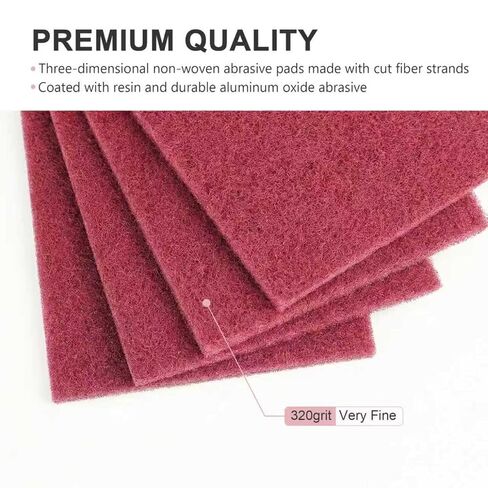 وسادة جرجر مقاس 12.7 سم × 20.32 سم كستنائي مكونة من 6 قطع - الجرجر، والتجفيف، والصنفرة، وخدش التصاق إعداد الطلاء التمهيدي - إعداد السطح لأعمال النجارة في هياكل السيارات والسيارات 7447 in Kuwait