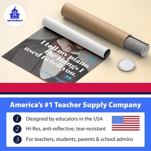 Quarterhouse Music Motivational Poster Set, Music Classroom Learning Materials for K-12 Students and Teachers, Set of 8, 12 x 18 Inches, Extra Durable in Kuwait