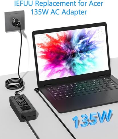 180W 135W AC شاحن لـ Acer Predator Helios 300 PH315-52 G3-571 PH315-51 PH317-51 G3-572 AN517-51 AN515-54 AN515-55 TRITON 300 500 NITRO 5 7 GAMING LOTPER in Kuwait
