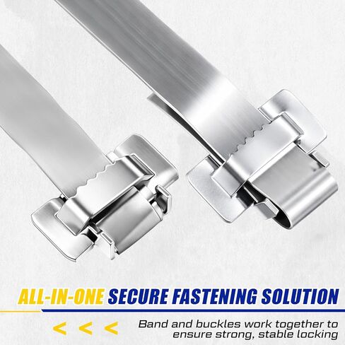 Fumete 3/4 بوصة × 148 قدمًا مجموعة ربط من الفولاذ المقاوم للصدأ مع 50 مشبكًا للأذن، 304 ملف تغليف من الفولاذ المقاوم للصدأ لإدارة مستودعات العمل الصناعية in Kuwait