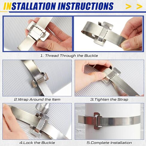 Fumete 3/4 بوصة × 148 قدمًا مجموعة ربط من الفولاذ المقاوم للصدأ مع 50 مشبكًا للأذن، 304 ملف تغليف من الفولاذ المقاوم للصدأ لإدارة مستودعات العمل الصناعية in Kuwait
