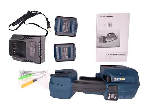 آلة الربط الكهربائية لصندوق البليت للتغليف - أداة ربط محمولة مع شاشة رقمية، شريط PET وPP، مجموعة ربط وربط البليت، شداد ربط بولي، بطاريتان in Kuwait