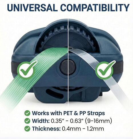 آلة الربط الكهربائية لصندوق البليت للتغليف - أداة ربط محمولة مع شاشة رقمية، شريط PET وPP، مجموعة ربط وربط البليت، شداد ربط بولي، بطاريتان in Kuwait