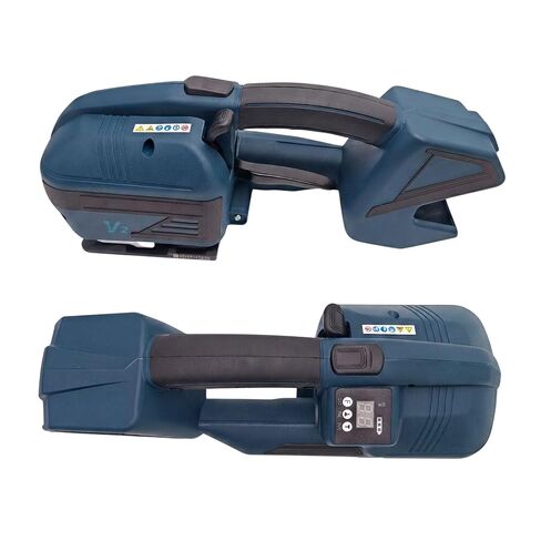 آلة الربط الكهربائية لصندوق البليت للتغليف - أداة ربط محمولة مع شاشة رقمية، شريط PET وPP، مجموعة ربط وربط البليت، شداد ربط بولي، بطاريتان in Kuwait