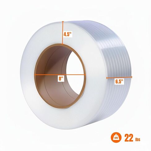 بكرة ربط من مادة البولي بروبيلين (PP) بطول 6000 بوصة × عرض 1/2 بوصة × سمك 0.03 بوصة، وقوة كسر 300 رطل 8 بوصة، وربط ملفوف شديد التحمل من البولي بروبيلين للمنصات والصناديق والتعبئة الصناعية، باللون الأبيض in Kuwait