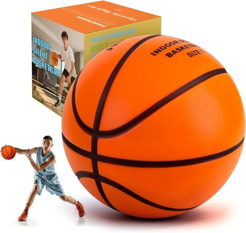 Silent Basketball Size 7 (29.5"), Indoor Quiet Foam Basketball Airless for Dribbling & Indoor Training, Soft Soundless Basketball for Restore Without Deformation, Real Feel Higher Bounce Quieter in Kuwait