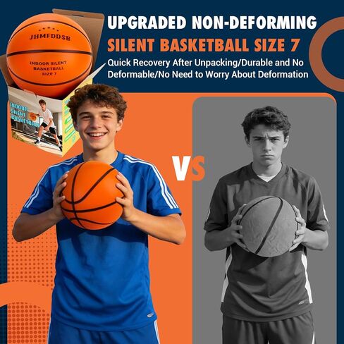 Silent Basketball Size 7 (29.5"), Indoor Quiet Foam Basketball Airless for Dribbling & Indoor Training, Soft Soundless Basketball for Restore Without Deformation, Real Feel Higher Bounce Quieter in Kuwait
