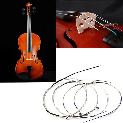 PURPLELILY Viola Strings Full Set (A-D-G-C) Steel Core Nickel-Chromium Wound With Nickel-plated Ballhead For 1st-4th Viola Viola String Full Set Viola String Set Viola Accessories Kit For Beginners in Kuwait